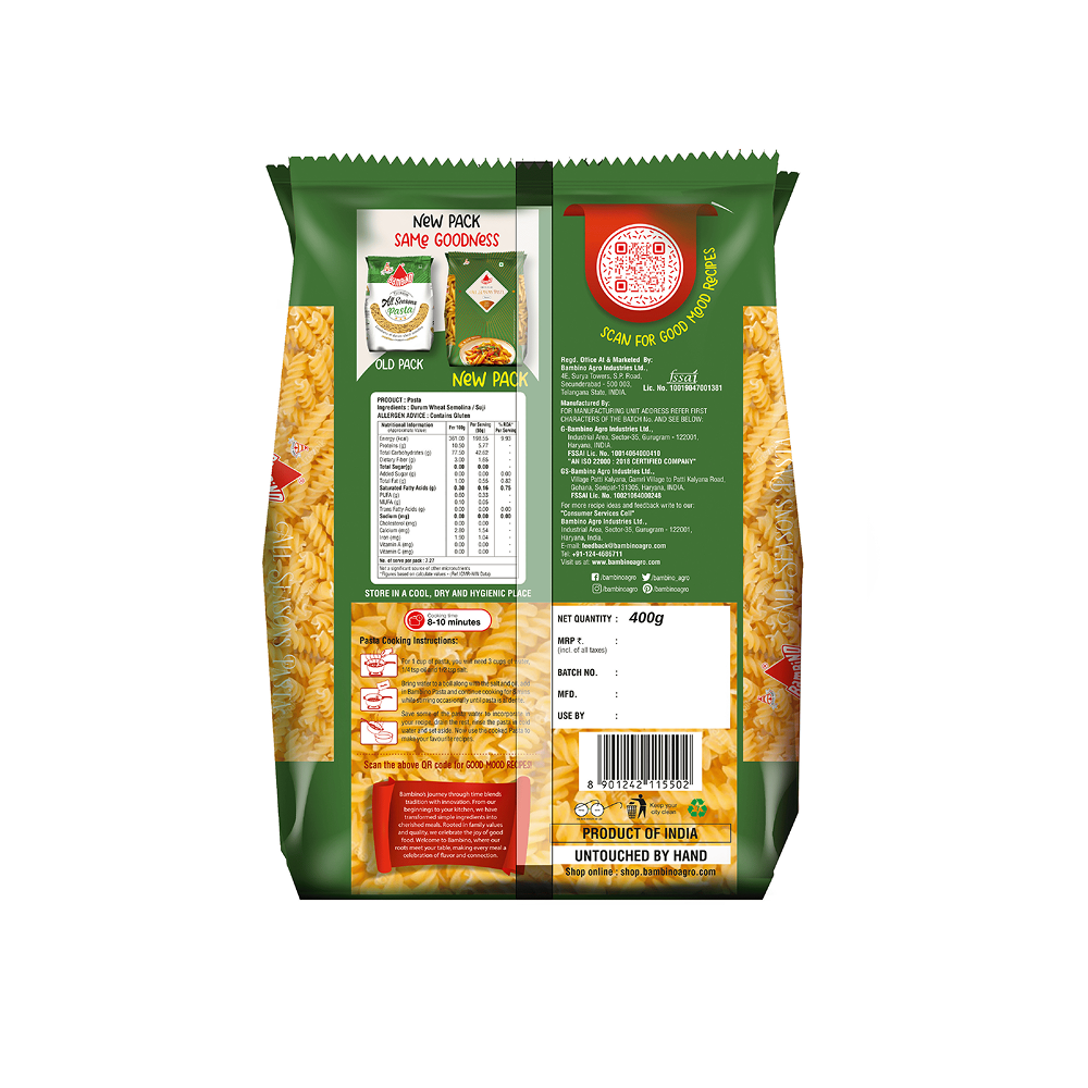 Bambino All season pasta fusilli 400g