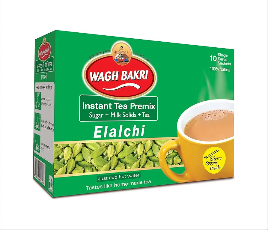 Wagh Bakri INSTANT CARDAMOM TEA BAGS 3 IN 1, 140g
