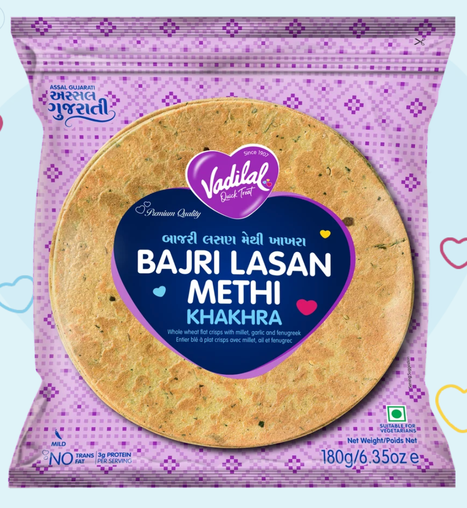 Vadilal Bajri Lasan Methi Khakhra